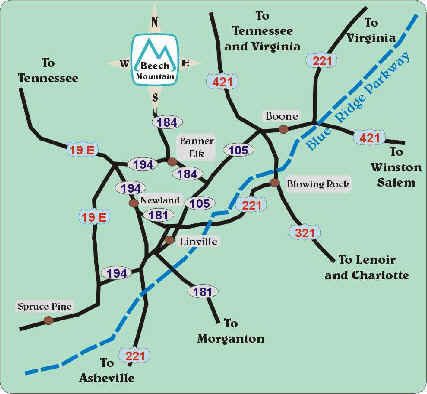 Beech Mountain Location Map