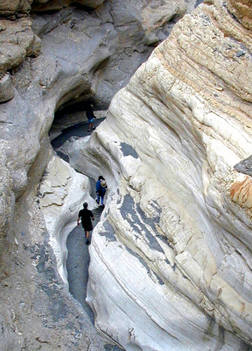 Hikers in Mosaic Canyon