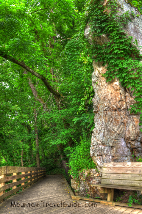 Murphy River Walk Bench and Boardwalk in Murphy, North Carolina
