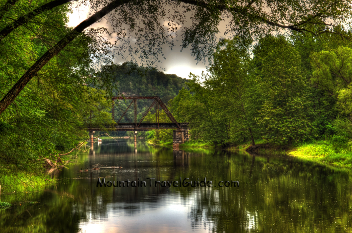Railroad Trestle as seen from Leech Place. Murphy NC